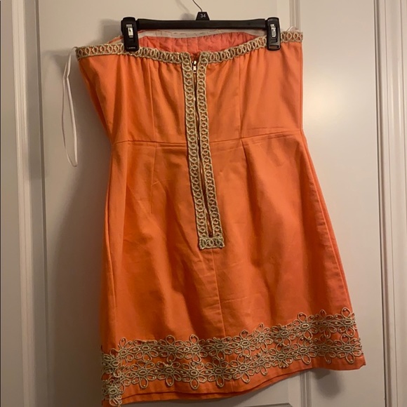 Strapless Salmon Dress Size L - Picture 3 of 4